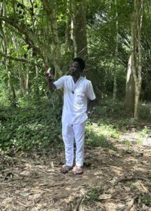 Our prolific tour guide, Devine at the Last Bath, Assin Manso, Ghana